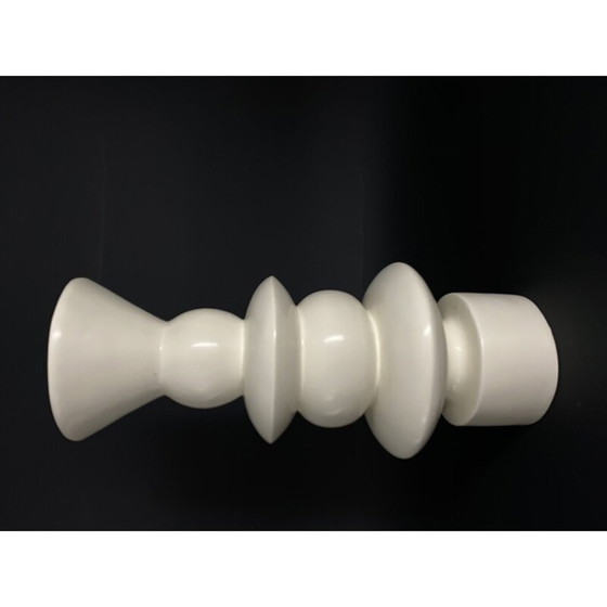 Image 1 of Vintage candlestick in white lacquered wood, 1980