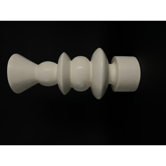 Image 1 of Vintage candlestick in white lacquered wood, 1980