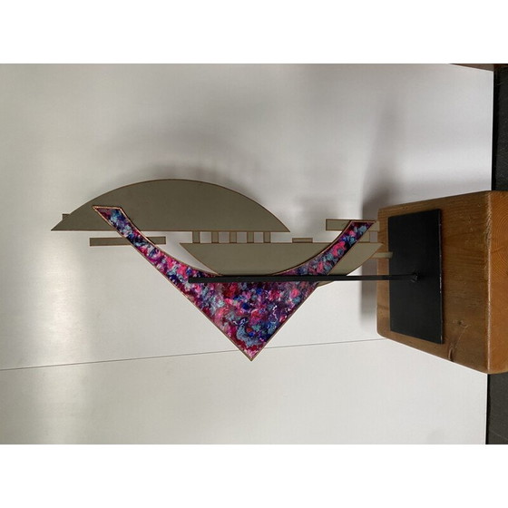 Image 1 of Vintage metal and glass sculpture, 1980