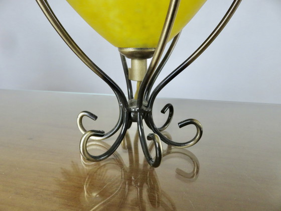 Image 1 of Lampe Vasque En Verre Marmoréen, Dans Le Gout De Muller