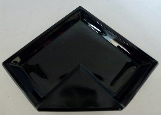 Image 1 of Art Deco Glass Menage Set, Pepper - Salt - Mustard.