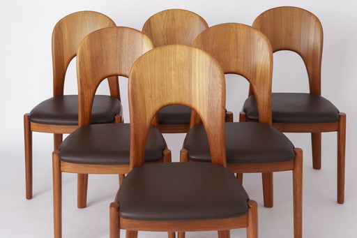6 Vintage Chairs Niels Koefoed 1970S Teak Danish
