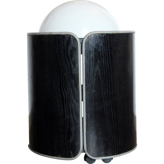Image 1 of Vintage wooden bar cabinet on castors by Luigi Massoni, Italy 1960