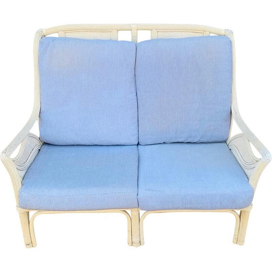 Image 1 of Divano vintage a 2 posti in rattan e bambù