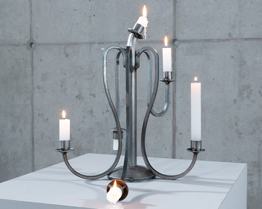 Steel candlestick