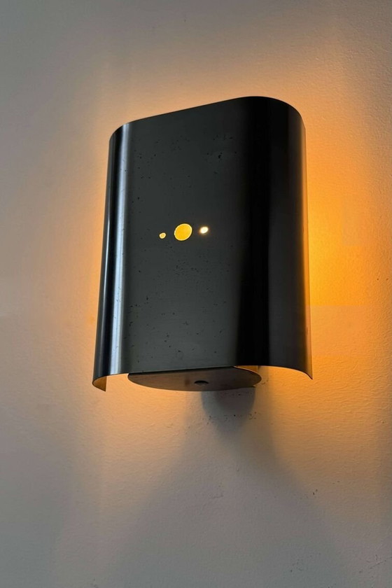 Image 1 of Lampada da parete vintage in metallo spazzolato curvo - Francia 1970