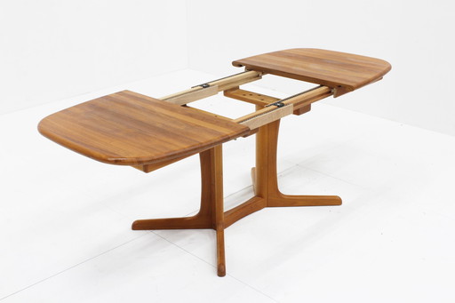 Vintage Danish Oval Extendable Dining Table Dyrlund Solid Teak