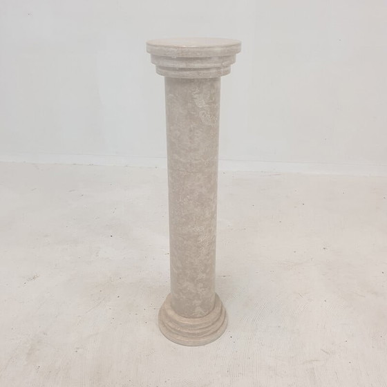 Image 1 of Vintage travertine side table, Italy 1980s