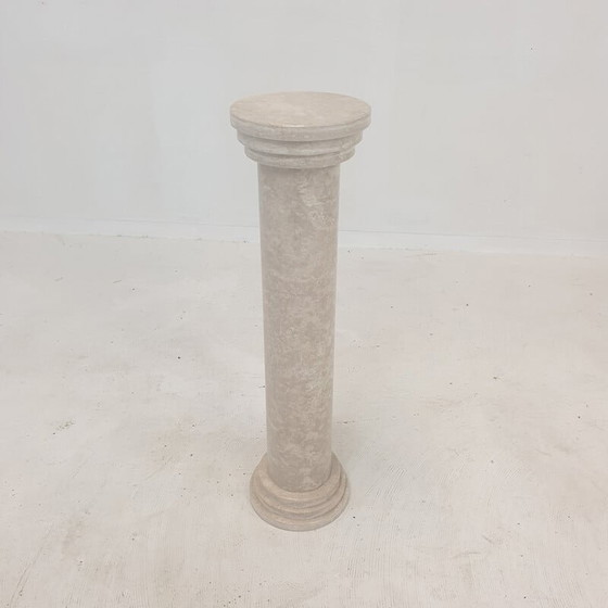 Image 1 of Vintage travertine side table, Italy 1980s