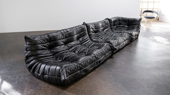 Image 1 of Ligne Roset Ensemble canapé Togo Cuir noir