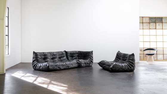 Image 1 of Ligne Roset Togo Sofa set Black Leather