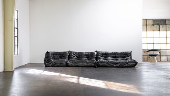 Image 1 of Ligne Roset Togo Sofa set Black Leather