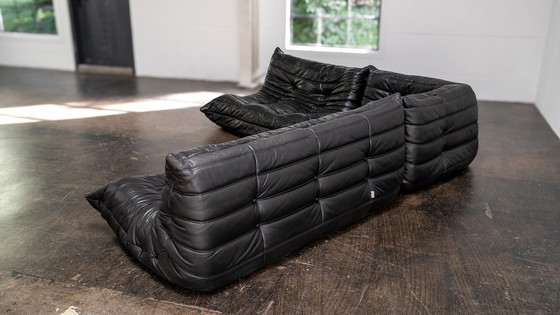 Image 1 of Ligne Roset Togo Sofa set Black Leather