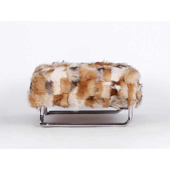 Image 1 of Vintage ottoman with upholstery for Fur, 1970s
