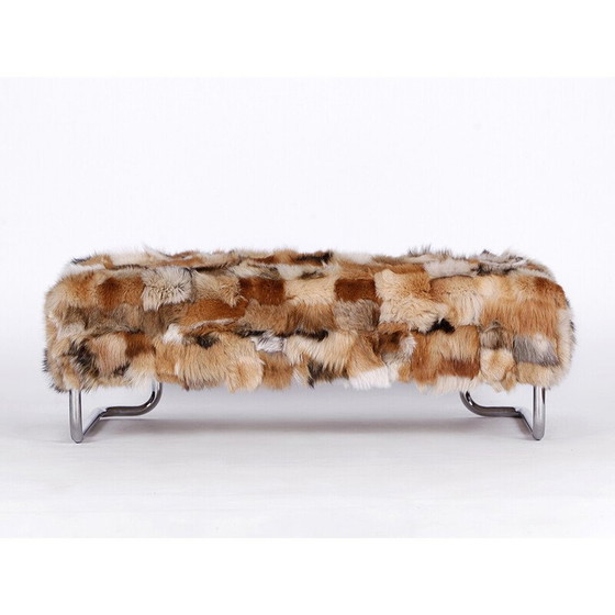 Image 1 of Vintage ottoman with upholstery for Fur, 1970s