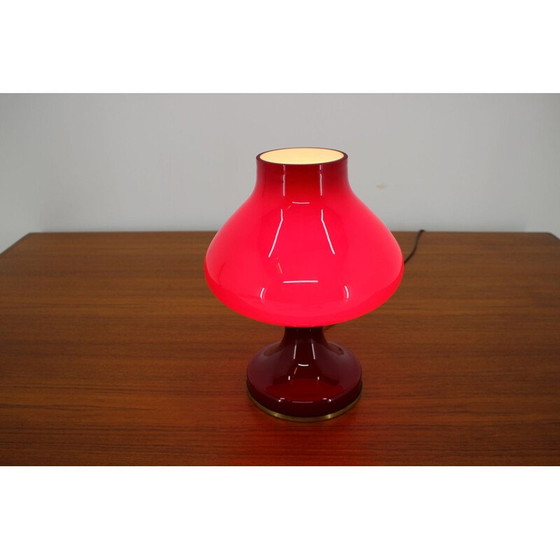 Image 1 of Vintage Red Allglass Table Lamp by Stefan Tabery, 1960s