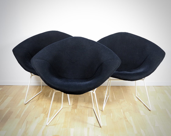 Image 1 of 3x Knoll Int. Bertoia Diamond Chair en rembourrage intégral