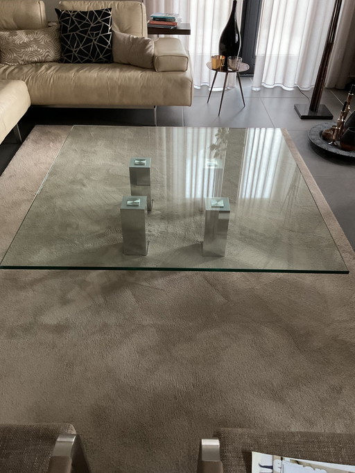 Glass coffee table