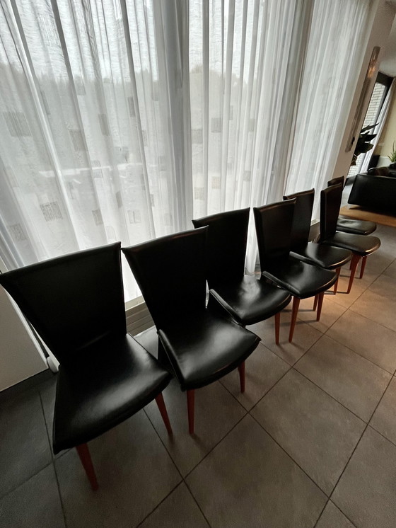 Image 1 of 8x Interstar Leather Dining Chairs