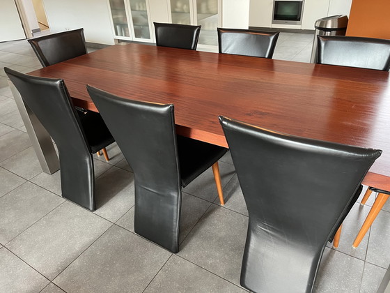 Image 1 of 8x Interstar Leather Dining Chairs