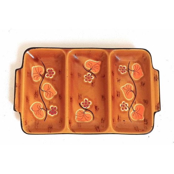 Image 1 of Vintage ceramic compartment dish by Poët-Laval, 1960