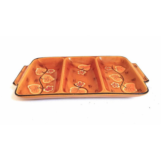 Image 1 of Vintage ceramic compartment dish by Poët-Laval, 1960