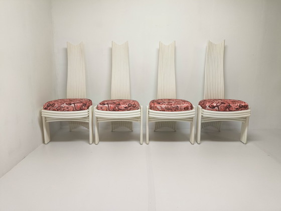 Image 1 of 4x Bamboo high back dining chairs by McGuire 1970s