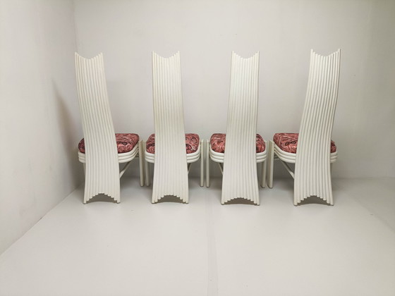 Image 1 of 4x Bamboo high back dining chairs by McGuire 1970s