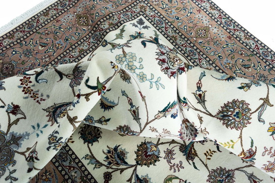 Image 1 of Hand-knotted Tabriz 50 Raj With Silk Oriental Rug - 302 X 198 Cm