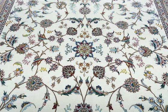 Image 1 of Hand-knotted Tabriz 50 Raj With Silk Oriental Rug - 302 X 198 Cm