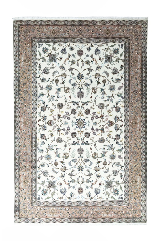 Image 1 of Hand-knotted Tabriz 50 Raj With Silk Oriental Rug - 302 X 198 Cm