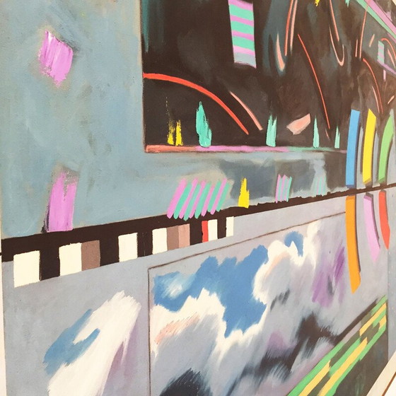 Image 1 of Vintage painting "wise bird strategy" by Richard Frank, 1980