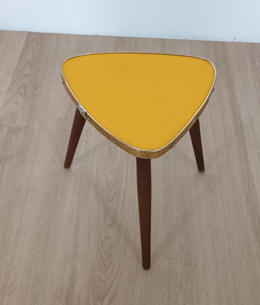 Fifties Side Table In Yellow