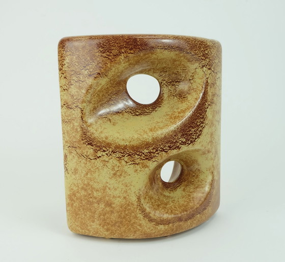 Image 1 of Very Beautiful Sculptural Bertoncello Italy Ceramic Vase Roberto Rigon 1970S Model 911