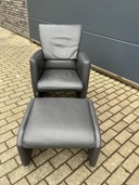 Jori Angel 1seat + footstool Anthracite gray Lipano leather