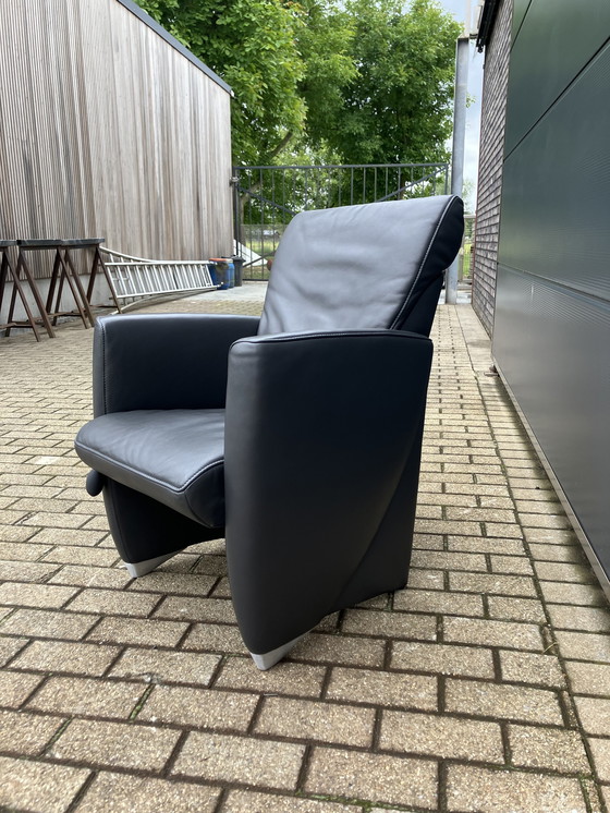 Image 1 of Jori Angel 1seat + footstool Anthracite gray Lipano leather