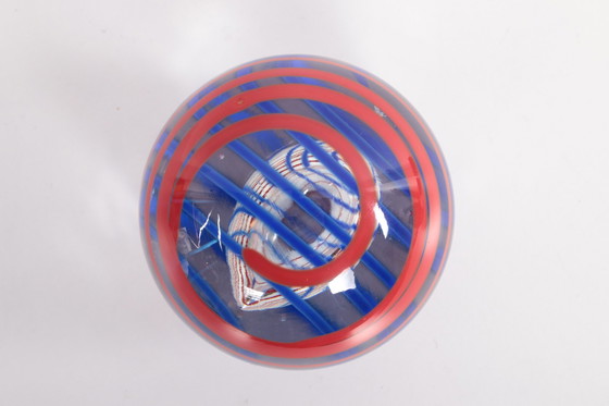 Image 1 of Round ball of glass paperweight signed with o horn,1960