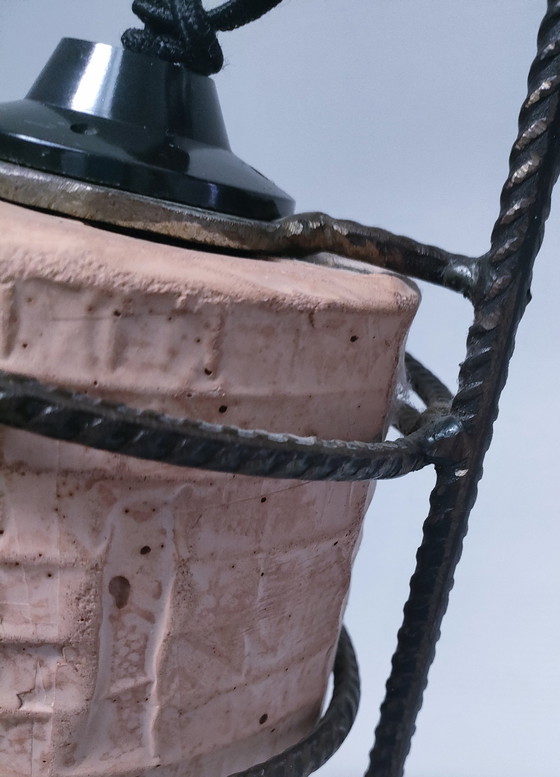 Image 1 of Ceramic Wrought Iron 80's Design Articulated Lamp