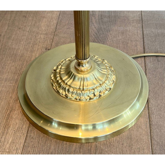 Image 1 of Vintage brass floor lamp with removable reflector, France 1970