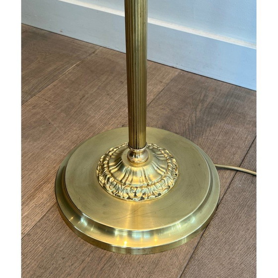 Image 1 of Vintage brass floor lamp with removable reflector, France 1970
