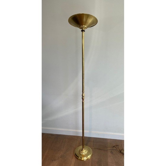 Image 1 of Vintage brass floor lamp with removable reflector, France 1970
