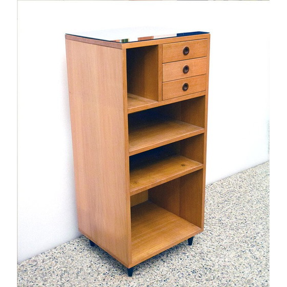 Image 1 of Mensola vintage italiana in legno e vetro, anni '50