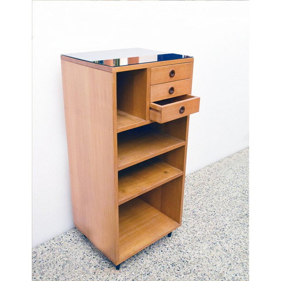 Image 1 of Mensola vintage italiana in legno e vetro, anni '50