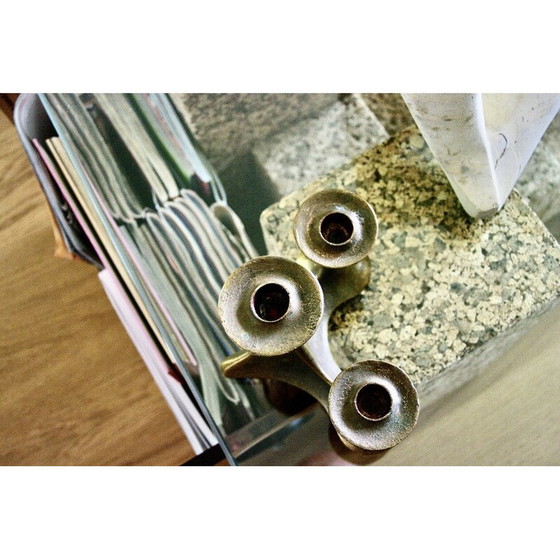 Image 1 of Vintage bronze candlestick by Michael Harjes, Denmark 1960