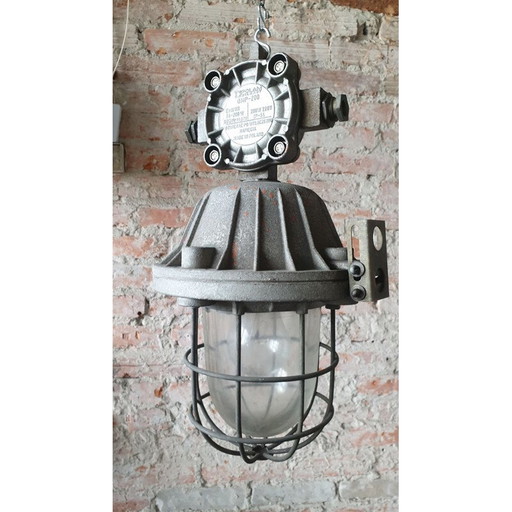 Vintage hermetically sealed pendant lamp by Polam Wilkasy, Poland 1990