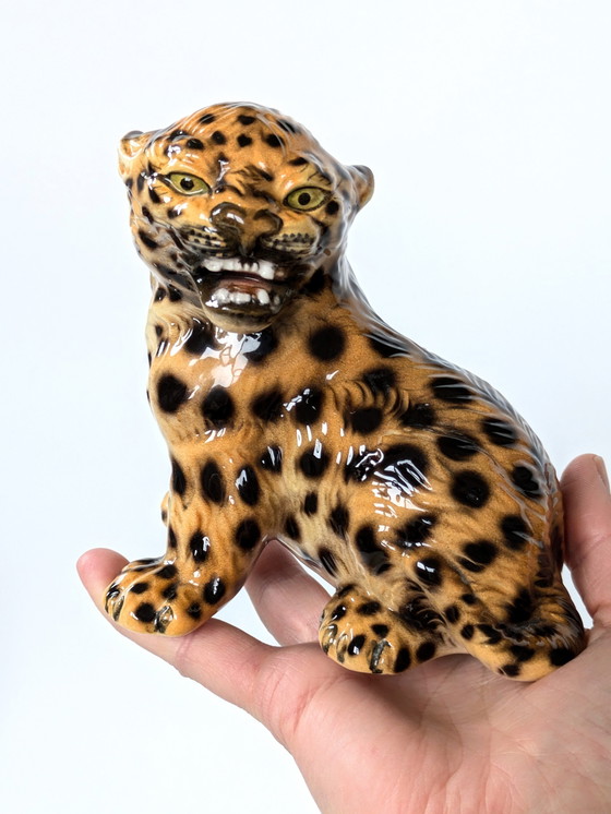 Image 1 of Porcelain Leopard Figurine | Ronzan Italia | 1960'S