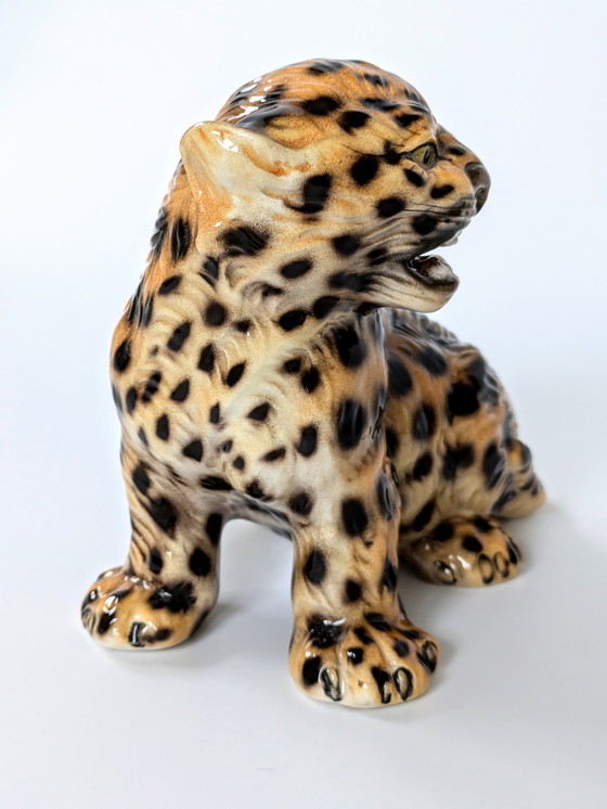 Image 1 of Porcelain Leopard Figurine | Ronzan Italia | 1960'S