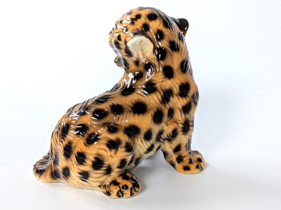 Image 1 of Porcelain Leopard Figurine | Ronzan Italia | 1960'S