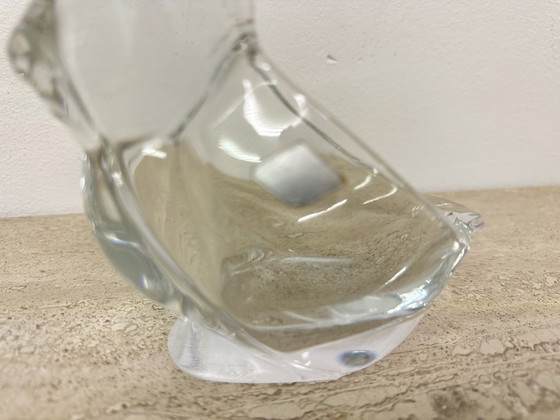 Image 1 of Cenicero/cuenco Vannes Le Chatel de cristal en forma de conejo, años 70, Francia