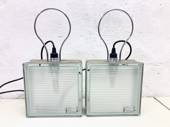 Image 1 of 2 glass block table lamps model Block 4 by Stiletto Design Vertreib Berlin